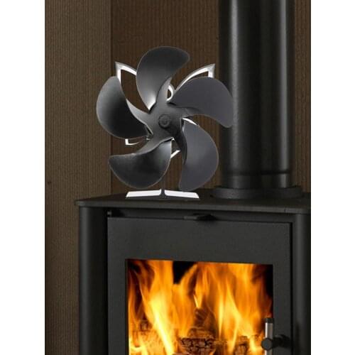 5-blade Fireplace Fan Quiet Safe Heat Powered Stove Fan Eco Friendly Quiet Fan Home Efficient Heat Distribution