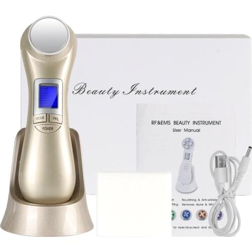 6 in1 LED RF Photon Therapy Facial Skin Lifting Rejuvenation Face Massage Machine EMS Ion Microcurrent Mesotherapy Beauty Device
