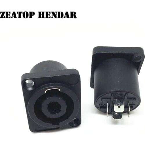 8Pcs Square Powercon Socket Black Speak-on Adapter 4 Pin Female Jack Compatible Audio Cable Connectors