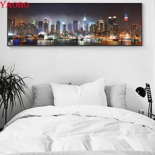 Full Square/round Diamond Painting Night Landscape Of New York City Diamond Embroidery sale DIY Diamond Mosaic Rhinestones