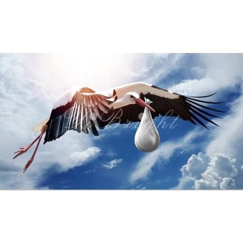 5d Diamond Painting The Stork Cross Stitch Needlework Home Decorative full Square Diamond 3d Embroidery animal arts LRR