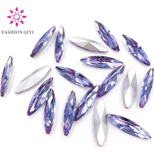 Free shipping 4X15mm Horse eye shape Glass Crystal violet pointback loose rhinestones diy nail art/phone/Clothing accessories