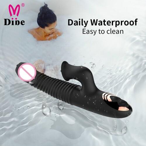 DBIE tongue licking G-Spot vibrator retractable women vagina masturbator adult sex machine toys for woman erotic dildo massager