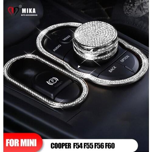 For Mini Cooper F54 F55 F56 F60 Car Multimedia Simulation Hand Brake Sticker Decoration Diamonds Crystal Interior Accessories