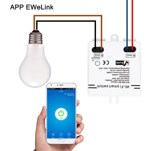 EWeLink WI-FI Smart Switch 5A Wireless Switch with Timing Function Remote Controller for Android/IOS APP Control For Smart Home