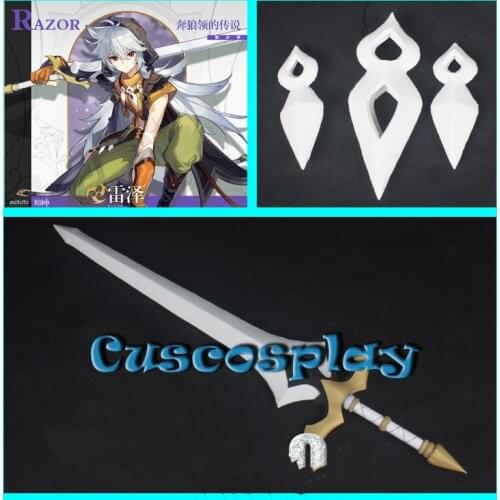 Game Genshin Impact Razor Cosplay Prop EVA Sword Necklace Costume Accessories Ornament Props Weapons for Halloween Christmas