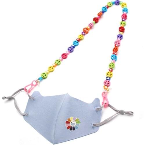 Mountainer Cartoon Star Peace Sign Acrylic FaceMask Holder Chain Necklace Eyeglass Chains Multi-Function Mask Lanyard Strap Mask