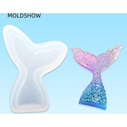 Crystal Epoxy Mold Three-dimensional mermaid fish tail Cake Decorating Tools Kitchen Baking polymer paper clay silicone mold