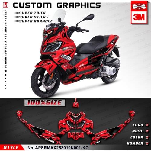 KUNGFU GRAPHICS Personalized Vinyl Decal Stickers Kit Scooter Adhesives for Aprilia SR MAX 250 300 2019 2020