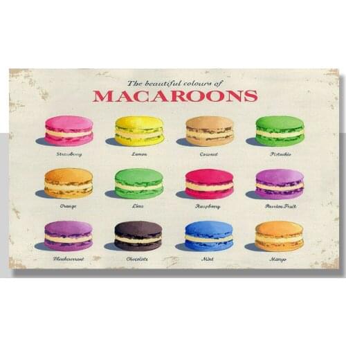 Macaroons, Retro Replica Vintage Style Metal Tin Sign Gift Cafe Kitchen 8x12