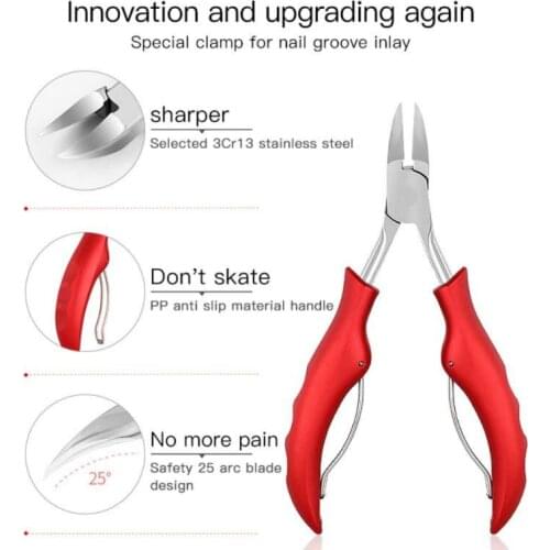 Stainless Steel Nail Clipper Toenail Ingrown Cutters For Manicure Paronychia Dead Skin Remover Trimming Nail Art Nipper Tools