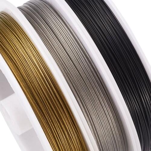 3rolls 0.38mm 0.45mm Tiger Tail Wire Beading Wire String Metal Wire Nylon-coated Steel for Jewelry Making DIY Supplies Craft