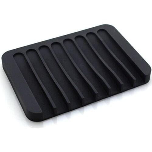 Reusable Eco-friendly Silicone Bathroom Soap Dish Plate Holder Tray Storage Case MUMR999