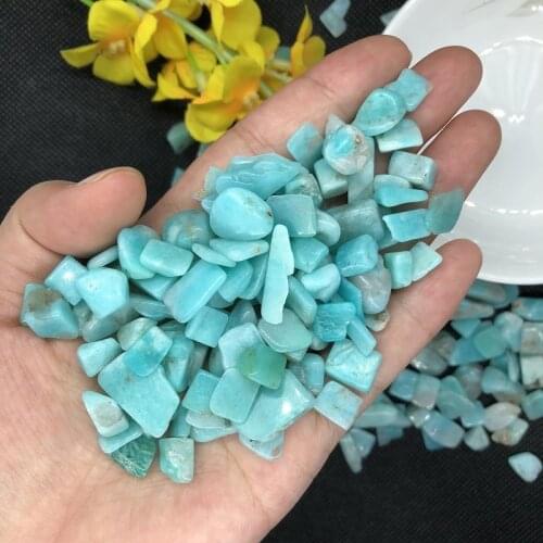 Wholesale 50g 2 Size Natural Amazonite Crystal Gravel Degaussing Fish Tank Ornamental Quartz Crystals Natural Stones