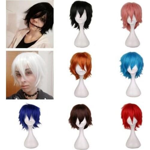 12inch My Hero Academia Tomura Shigaraki Short Wig Cosplay Costume Boku no Hero Academia Heat Resistant Synthetic Hair Men Wigs