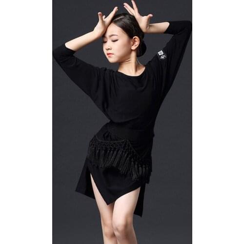 Latin Dance Dress Girls Loose Leopard Print Practice Clothing Children Rumba Cha Cha Samba Tango Performance Wear Kids dance