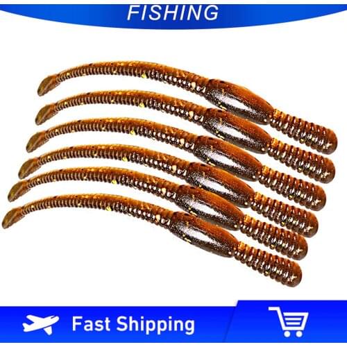 Afishlure 100pcs/lot Soft Fishing Lure Worm Bait 80mm/1.1g Earthworm Lure Fishing Tackle