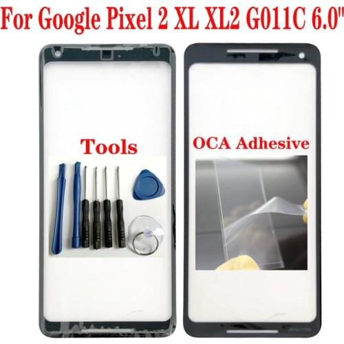Shyueda 100% Orig New Outer Screen 6.0" For Google Pixel 2 XL XL2 G011C Outer Front Screen Glass Lens Replacement