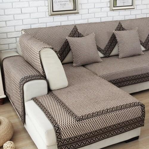 Modern Brief Style Dark Color Resistant To Dirt Fabric Sofa Cover Towel Cushion Four Seasons Available Home Wedding Decoration