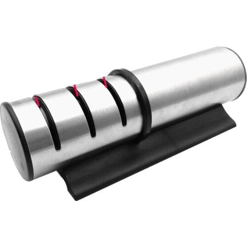 Professional Kitchen Three In One Knife Sharpener ABS Tungsten Steel Ceramics Emery Hand Held Knife Sharpener