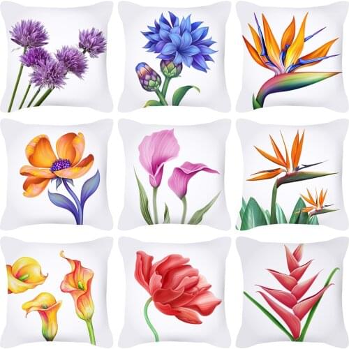 Nordic household goods plant flower flowers hold pillowcase car cushion waist pillowcase halloween pillow