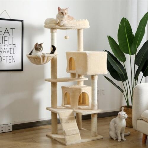 Solid Cat sScratching Post Scratching Wood Cat Tree House Pet Furniture Play House Pet Supplies dropshipping