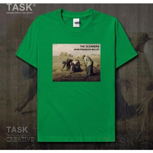 World famous painting series t-shirt Miller new art painting The Gleaners Short sleeve clothes cotton summer retro Fashion tops
