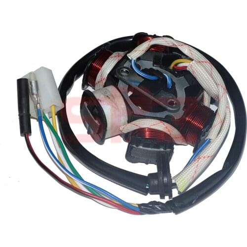 High-quality motorcycle parts solenoid coil 6-pole coil, suitable for GY6 50cc ignition pedal moped kart off-road vehicle parts