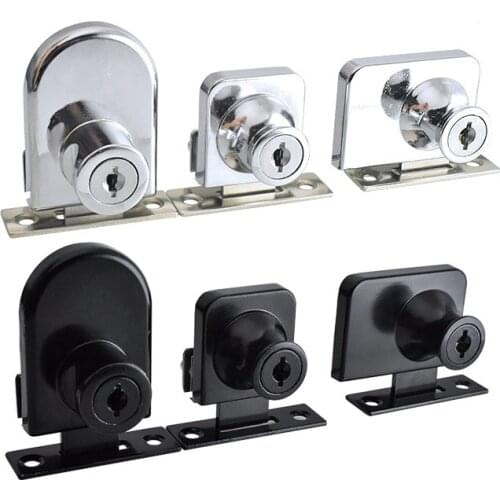 1 Pcs Double Glass Lock Single Glass Locks Display Showcase Cabinet Door Zinc Alloy Cylinder Sliding Glass Push Door Locks