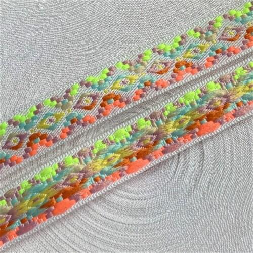 ZERZEEMOOY NEW 7/8'' 24mm 5yard/lots 100% polyester Zakka Handmade White geometry Woven Jacquard Ribbon dog lace QDZD19050602