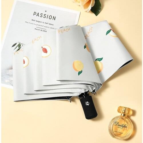 Fruit Style Womens Umbrella Automatic Portable Folding Rain Men Sliding Stick Parasol Cover Large Beach Windproof Umbrella