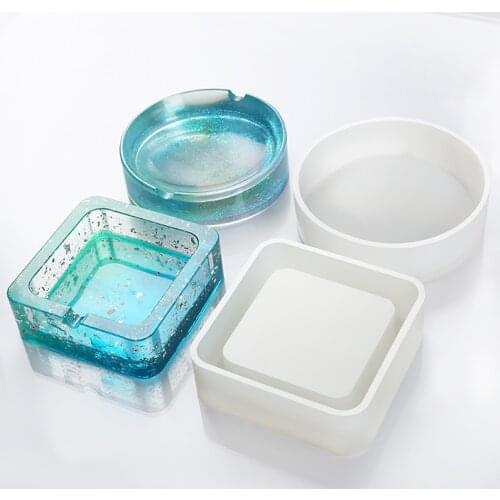 1PCS New Mirror Silicone Mold Creative Round Shape Casting Mold Craft Mold for DIY Ashtray Molds Jewelry Making Accesories