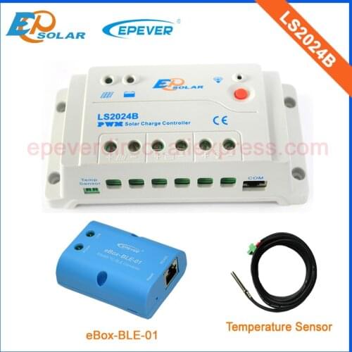 20A PWM solar controller bluetooth connect BOX LS2024B 20amps Temperature sensor 12V 24V Auto type