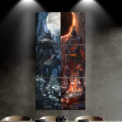 3 Panel Canvas Printed Dark Souls Fantasy Video Game Poster Home Decor Living Room Picture Wall Painting Modern Canvas