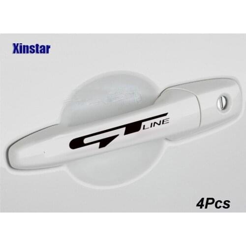 4pcs GT GTLINE car door handle sticker For kia sportage R Stinger Venga ceed soul rio sorento soul picanto morning stonic