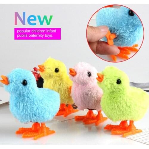 4Pcs/lot Winding plush bunny chick clockwork cartoon colorful jumping bunny jumping chicken clockwork winding toy YJN