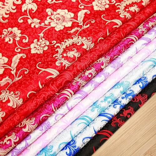 50*75cm Imitation silk Satin fabric for cheongsam polyester fabric wholesale