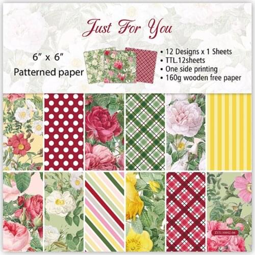 6-inch DIY album scrapbook hand account card making background paper single-sided pattern paper 12 pictures*1 sheet/set