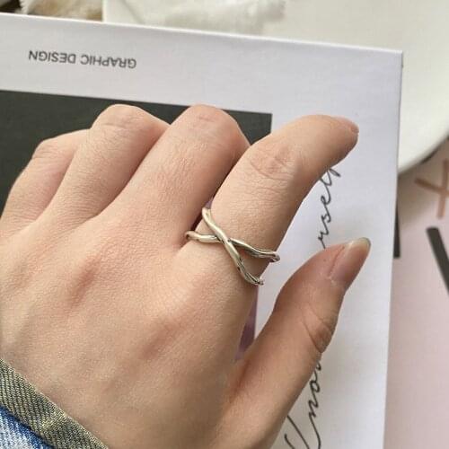 925 Sterling Silver Rings for Women Couples Creative Jewelry Vintage Handmade Cross Winding Ring Party Accessories Gift
