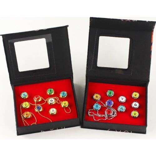 Anime Jewerly Cosplay Costume Rings Fashion Table Akatsuki Membermetal Ring Set Toy Gift
