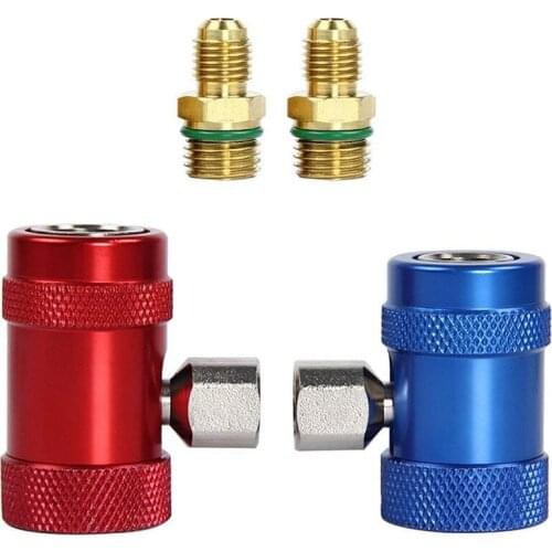 Car Auto AC High / Low Side R1234yf Quick Couplers Adapters Conversion Kit With Manual Couplers