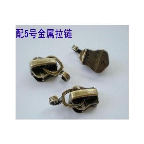 Free shipping 100pcs/lot 5# bronze metal zipper head zipper slider zipper pull head automatically luggage zipper head