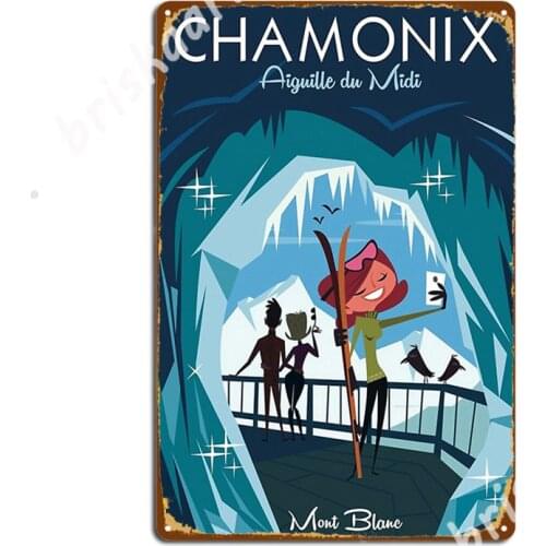 Chamonix, Aiguille Du Midi Poster Metal Signs Classic Cinema Kitchen Mural Plaques Tin sign Posters