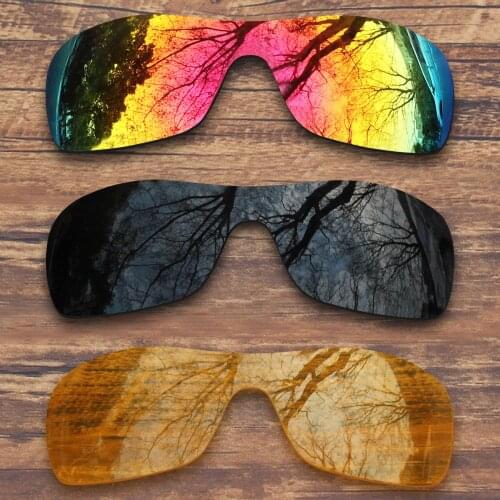 ToughAsNails 3 Pieces Black.Fire Red.Yellow Polarized Replacement Lenses for Oakley Antix Sunglasses