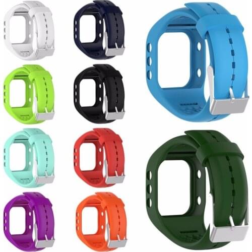Colorful Smartwatch Straps Soft Silicone Watchband Replacement with Metal Buckle for Polar A300 Smart Watch