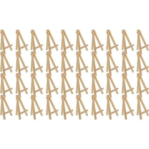 PPYY-Mini Wood Display Easel, 40Pcs, Perfect for Displaying Small Canvases, Business Cards, Photos