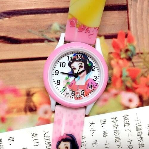 Disney snow White Silicone printed strap Childrens Quartz Watch girl Cartoons princess student Casual watch Watch decoration