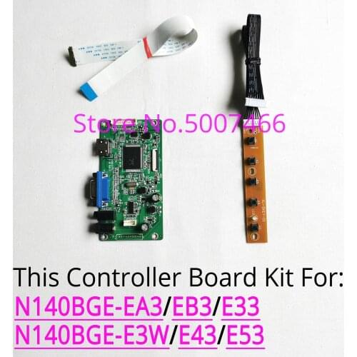 For N140BGE-EA3/EB3/E33/E3W/E43/E53 notebook PC LCD screen EDP 30-pin 1366*768 WLED VGA display controller driver board kit