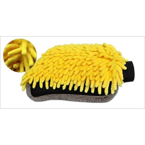 Double-sided Long Hair Coral Fleece Waterproof Car Washing Gloves Tools Chenille Car Cleaning Gloves Wipes Car Cleaning Supplies