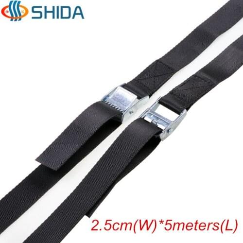 Hot Sale 1PCS 1Inch * 5 Meters Travel Cargo Binding Band Polyester Webbing Ratchet Lashing Tie Down with Cam Buckle Winch Strap